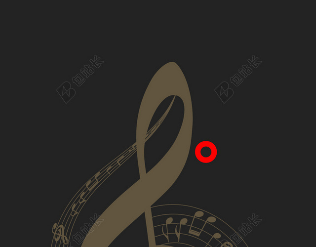 简约深灰色音符音乐节海报背景