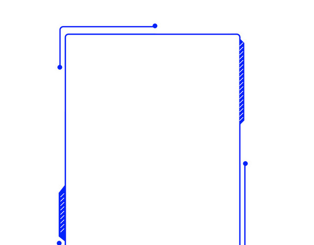 蓝色不规则几何科技边框素材