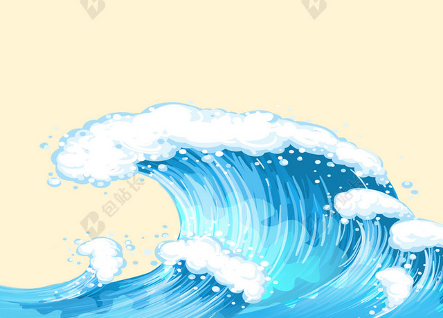 小清新蓝色夏季漂流海报背景素材