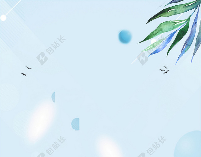 夏季蓝色手绘海报背景素材