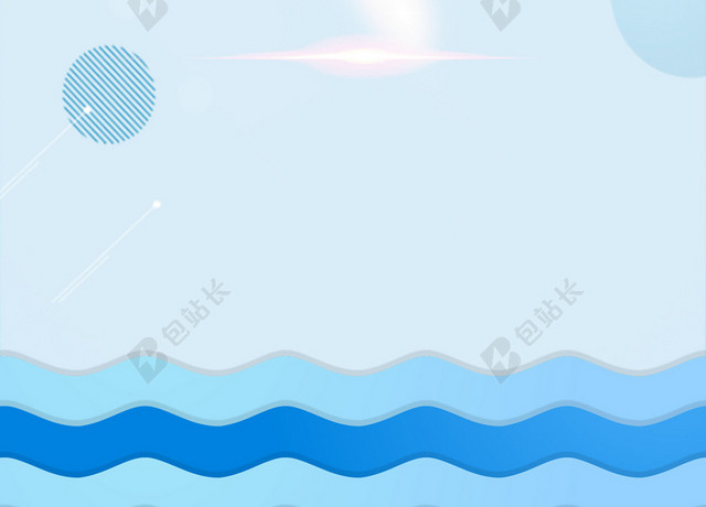 夏季蓝色手绘海报背景素材