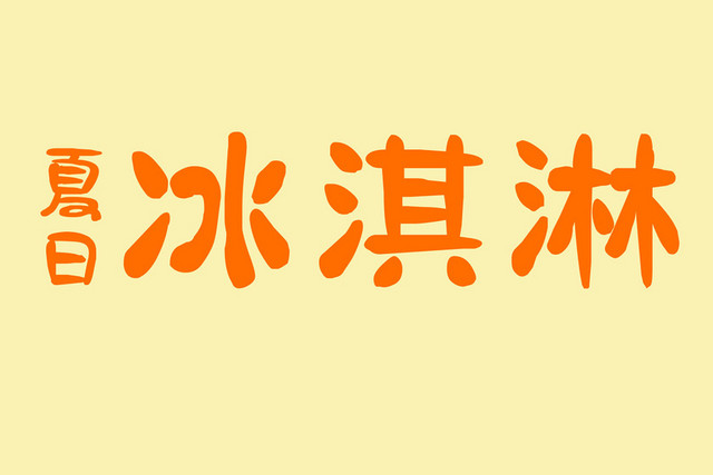 冰淇淋简约艺术字背景素材