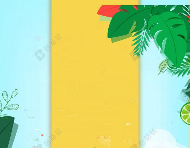 西瓜绿色手绘海报背景素材