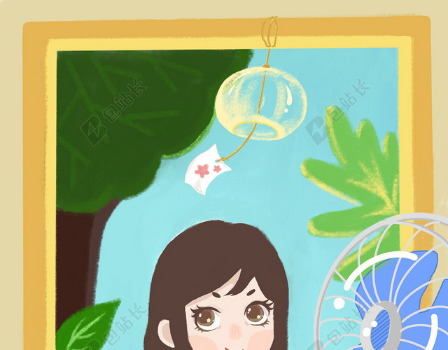 夏季插画海报背景素材