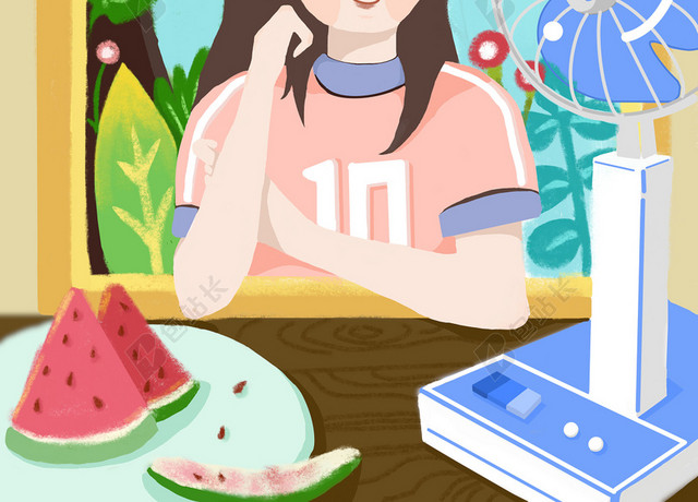 夏季插画海报背景素材