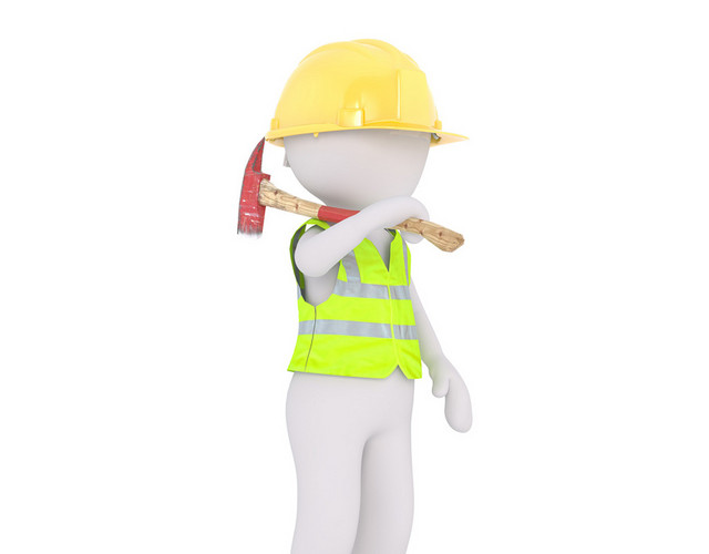 装修施工安全生产3D小人PNG素材