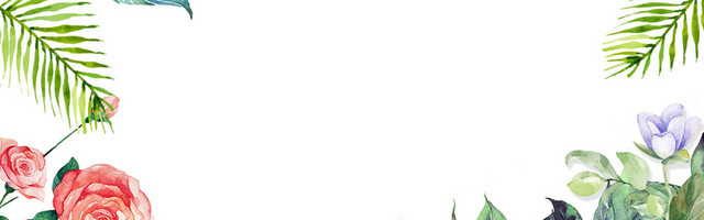 简约水彩花朵树叶淘宝天猫BANNER海报背景