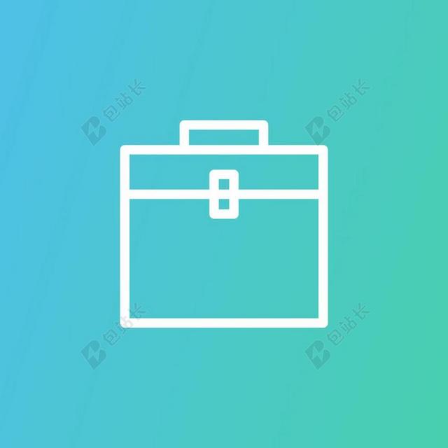 蓝色设计商务蓝色公文包图标背景图片