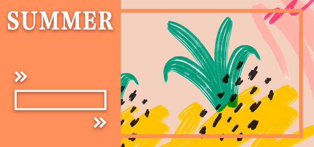 小清新夏天夏季BANNER背景模板装饰元素背景
