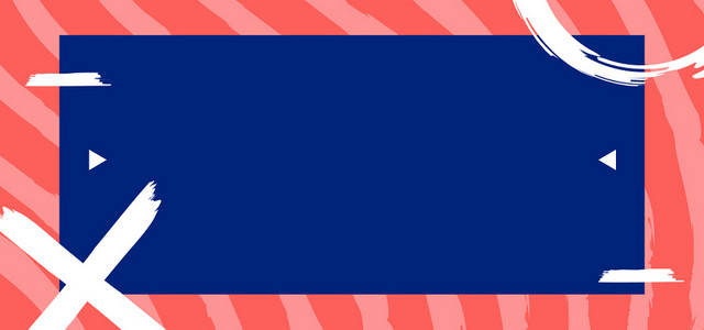 边框简约橘红条纹夏天夏季BANNER背景模板