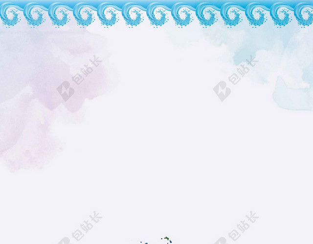 蓝白沙滩风景漂流夏天海报背景