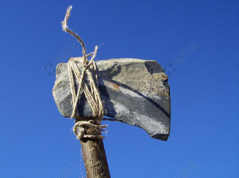 锄头 天空 关闭 蓝色 战斧 石器时代 过时的