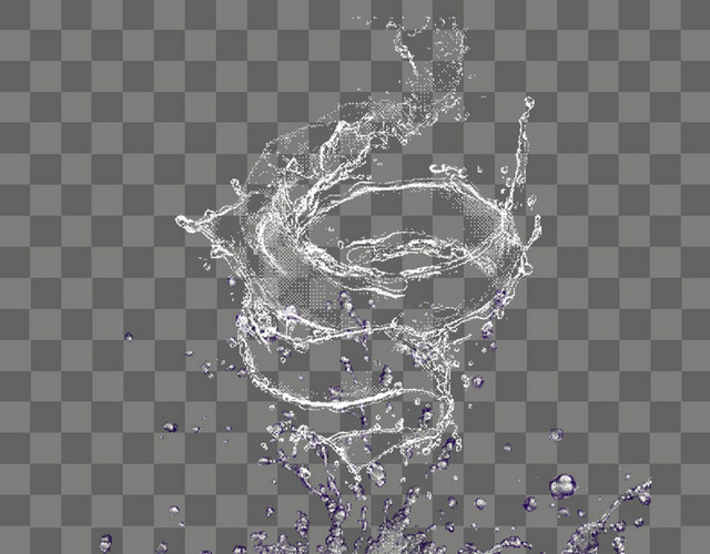 水花水温飞溅蓝色晶莹水滴