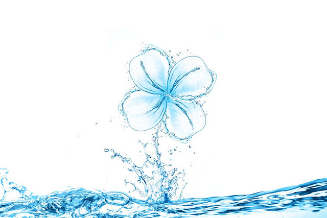 水花蓝色简约素材
