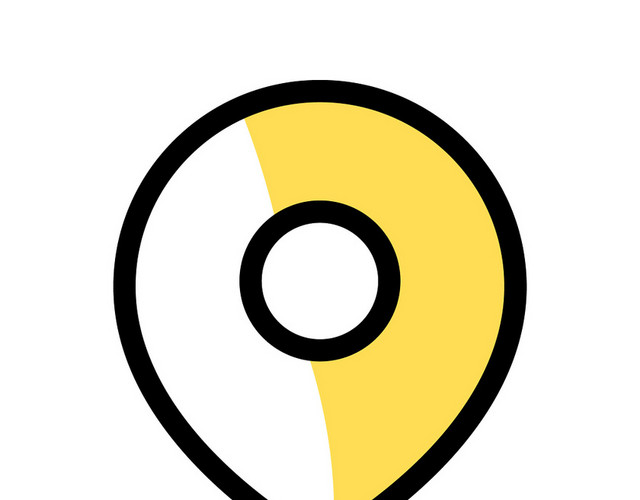 黄色水滴UI矢量ICON定位导航图标