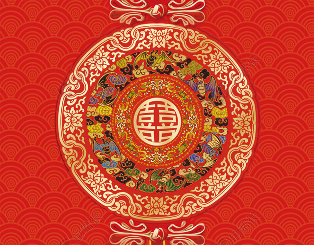 红色喜庆婚庆公司结婚婚礼迎宾海报背景