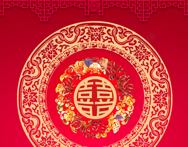 红色喜庆婚庆公司结婚婚礼迎宾海报背景