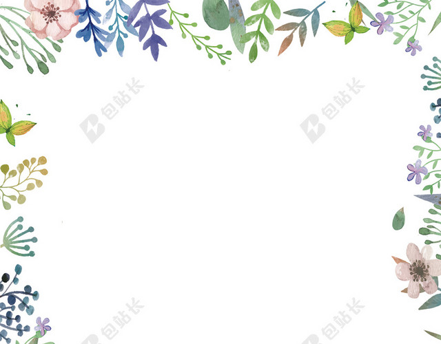 植物花简约粉蓝色简约婚礼婚宴结婚请柬邀请函背景图