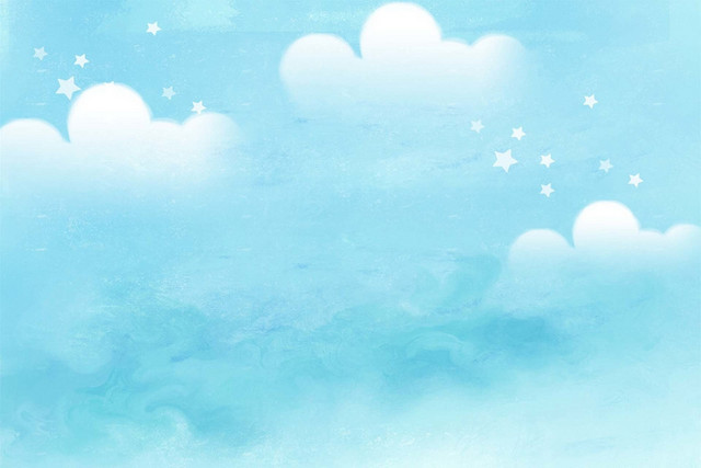 天空蓝天白云蓝色手绘素材