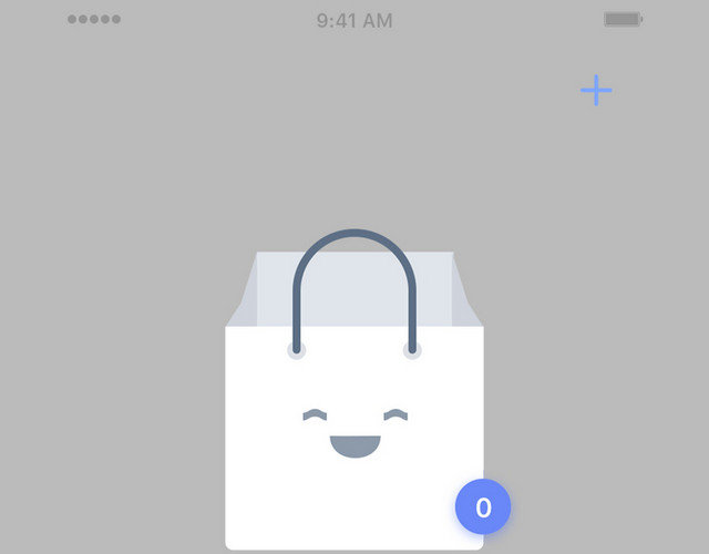 手机APP页面购物车空白清空矢量插画
