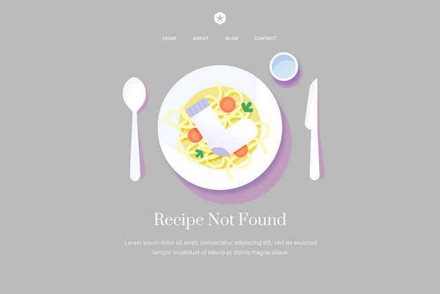 网页APP食谱烹饪法矢量插画