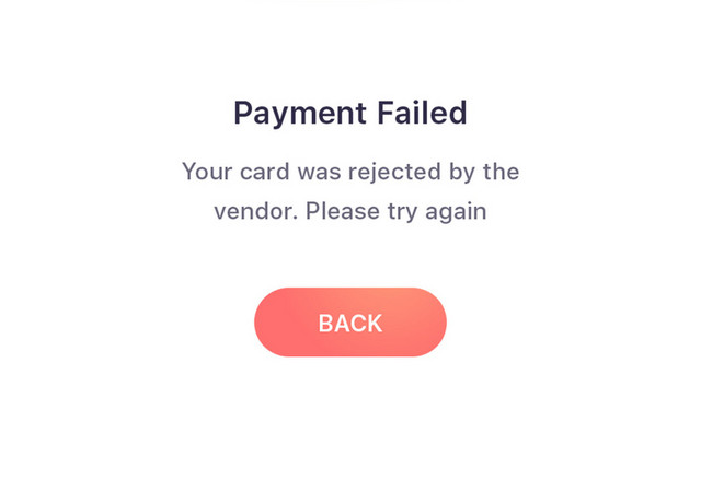 APP支付失败返回页面矢量插画