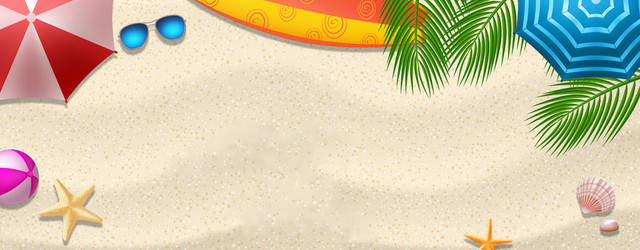 暑假沙滩清新夏天促销淘宝天猫BANNER背景