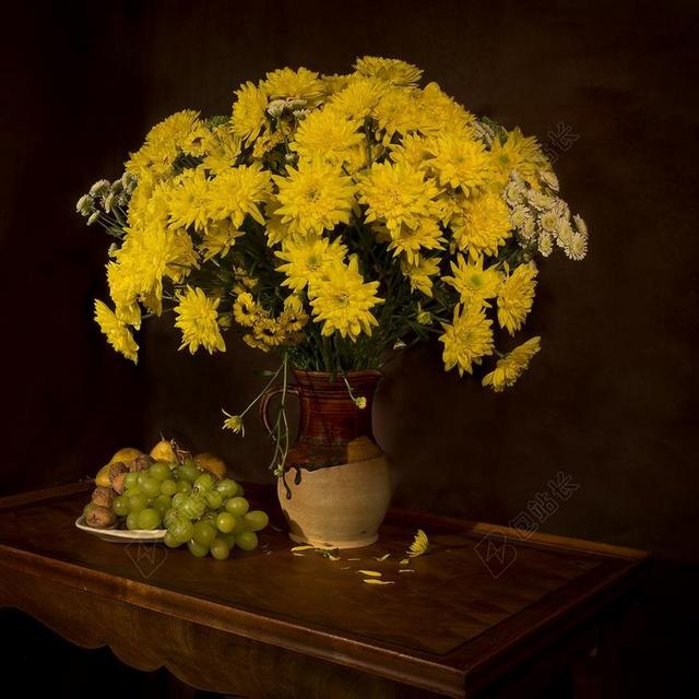 静物 黄 花卉 植物 厂 性质 自然死 花瓶 鲜花