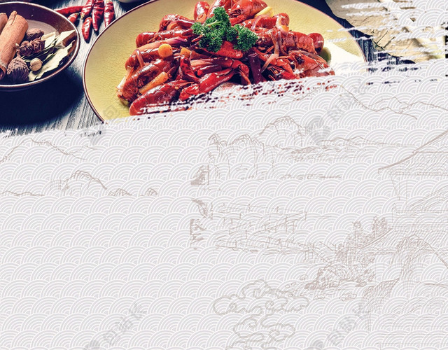 红色麻辣香锅餐饮餐厅美食食物辣椒背景