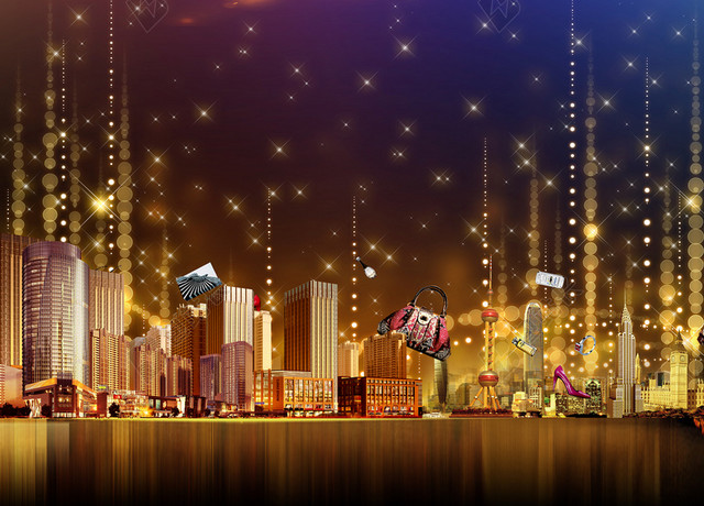 简约创意紫色蓝色星空灯光高跟鞋时尚包房地产招聘宣传海报