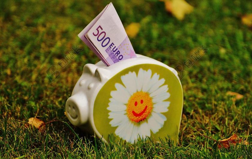 储蓄罐 钱 美元的钞票 500 欧元 仔猪 储存 陶瓷 保守地