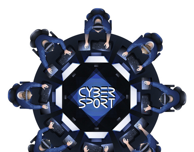 电竞组团游戏科技UI矢量插画素材