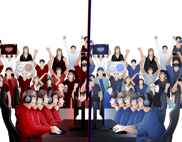 电竞游戏科技UI矢量插画素材