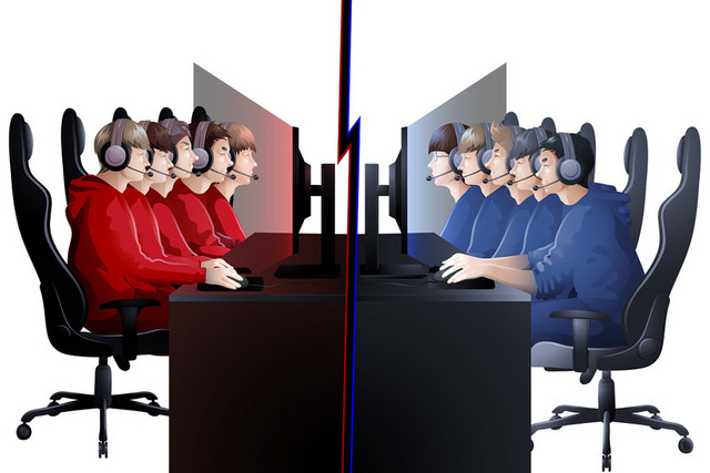 电竞游戏科技UI矢量插画素材
