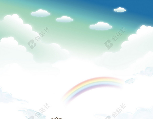 父亲节绿色小清新插画海报背景