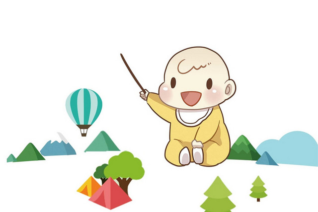 卡通简约小清新风格母婴可爱小孩元素设计