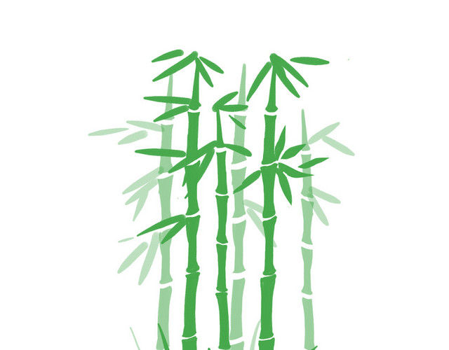 绿色水墨画竹子PS素材