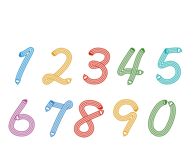 数字彩色儿童字体素材