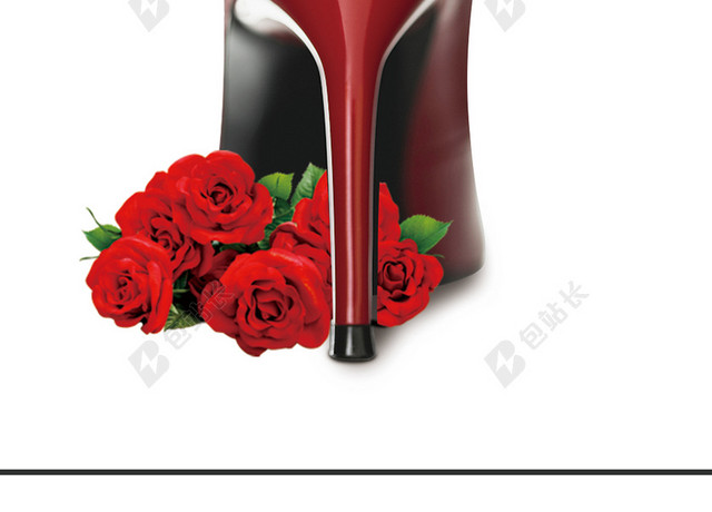 简约红色高跟鞋服装服饰时尚女装衣服服装店海报背景