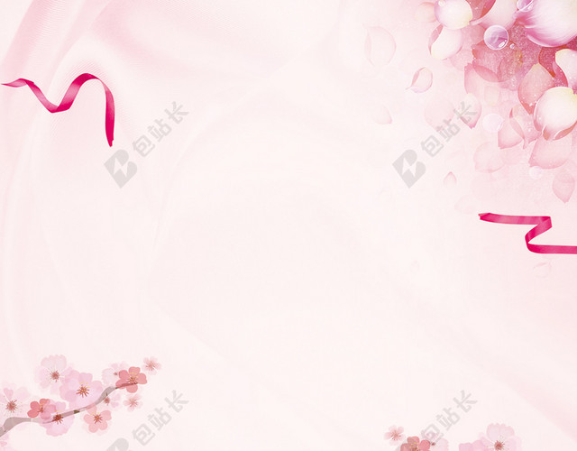 简约粉色鲜花服饰内衣衣服服装店宣传海报背景