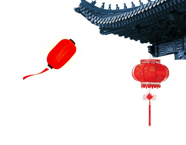 屋檐端午节端午复古建筑灯笼