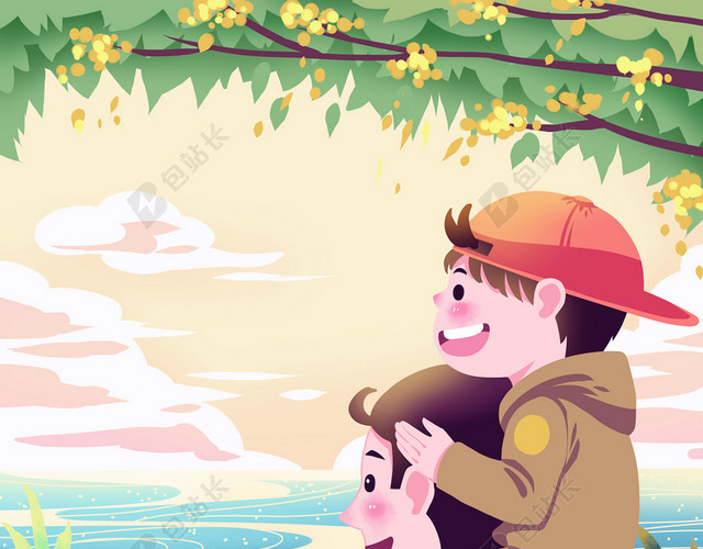父亲节促销父亲节BANNER父亲节插画父爱海报背景