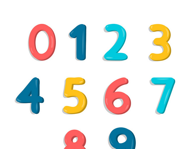 数字序号数字编号彩色手绘数字