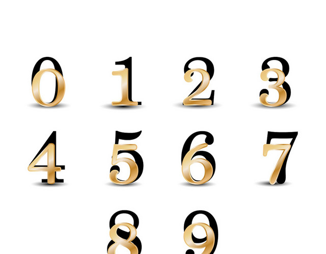 数字序号数字编号金色数字