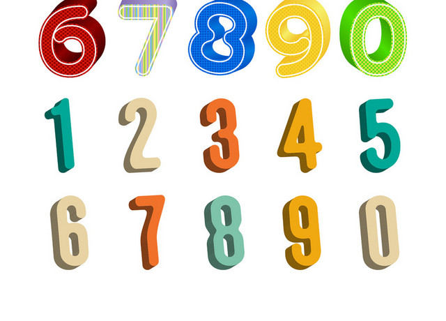 彩色立体数字序号数字编号数字设计