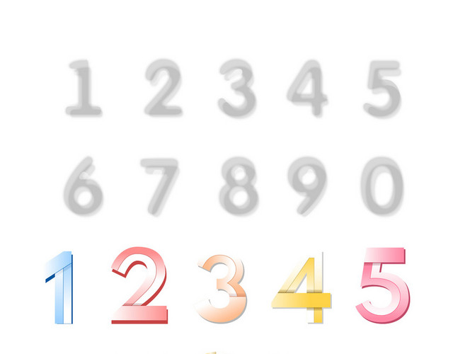彩色简约数字序号数字编号数字设计