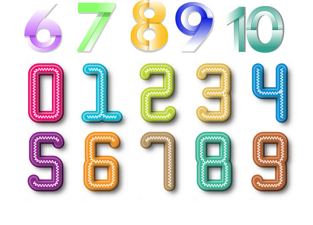 彩色简约数字序号数字编号数字设计