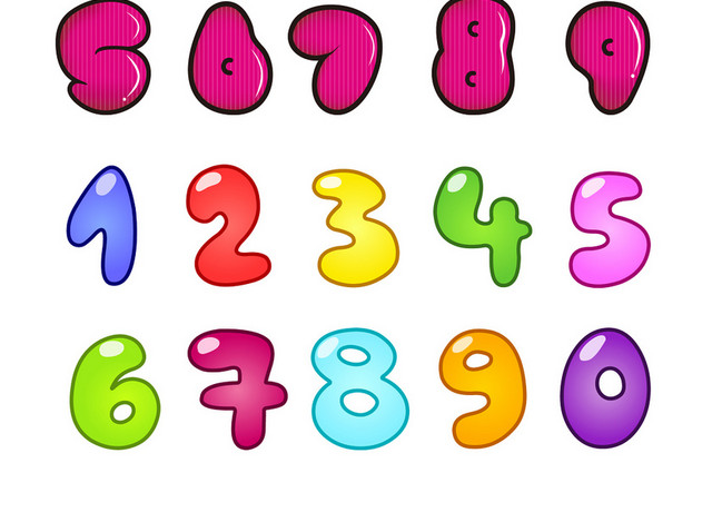 卡通可爱数字序号数字编号数字设计