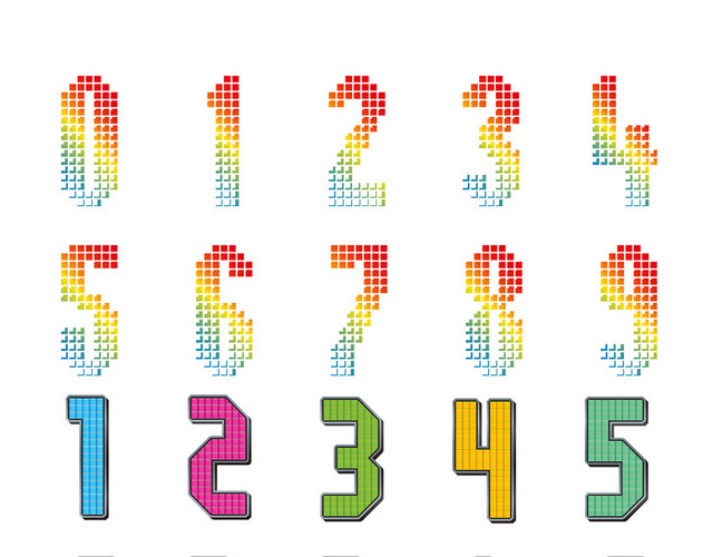 极简像素数字序号数字编号数字设计