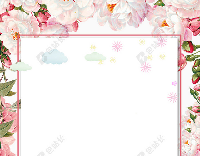 简约粉色鲜花装饰女鞋子宣传海报背景